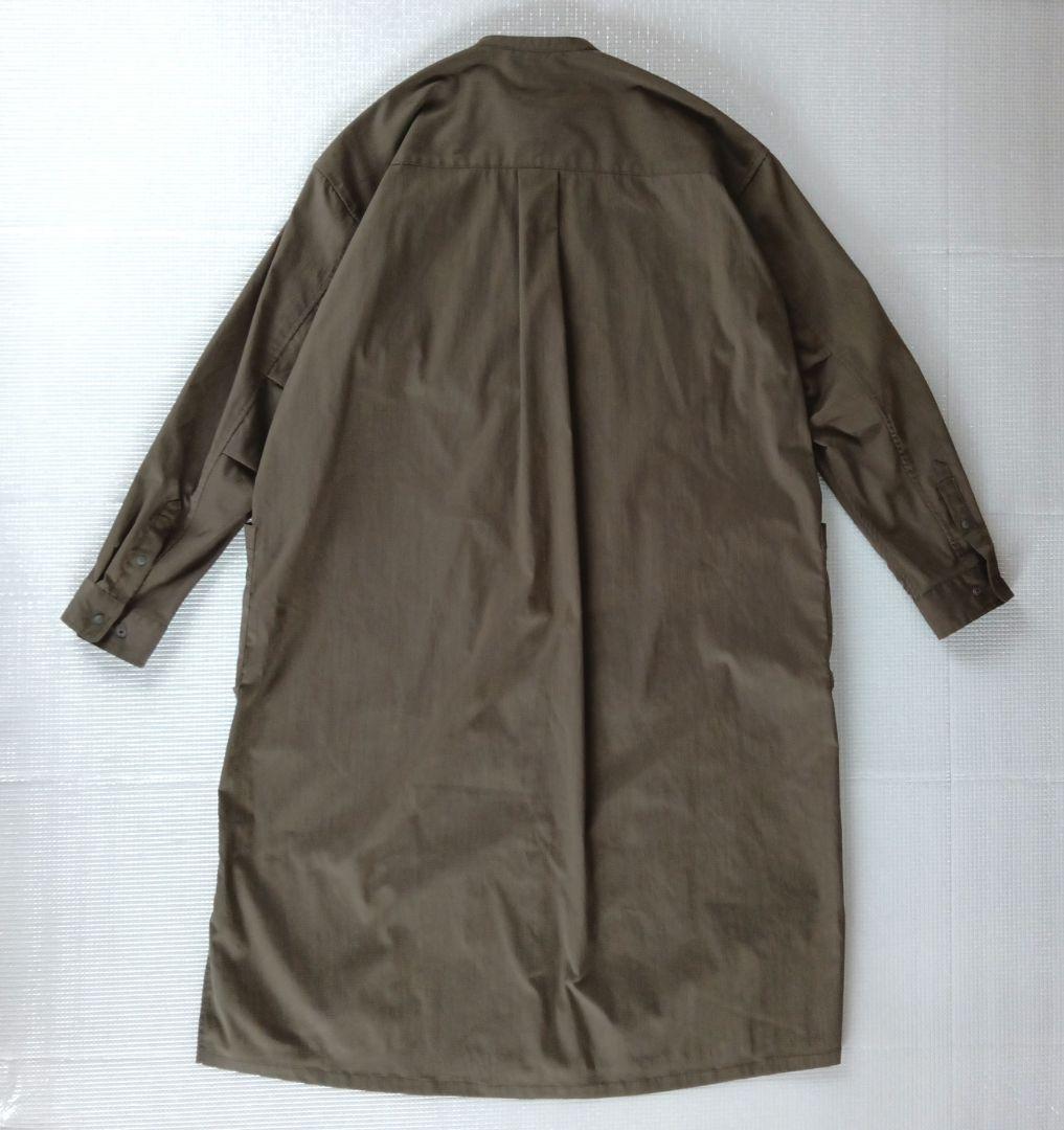 美品◆NANGA ナンガ　リップストップ　ワンピース　羽織　スタンドカラー　L