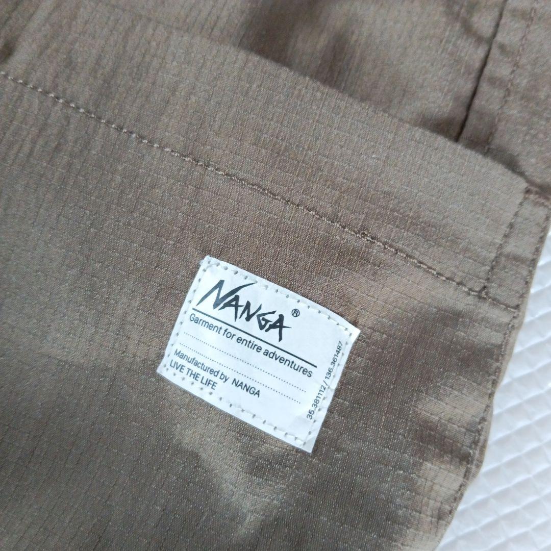 美品◆NANGA ナンガ　リップストップ　ワンピース　羽織　スタンドカラー　L