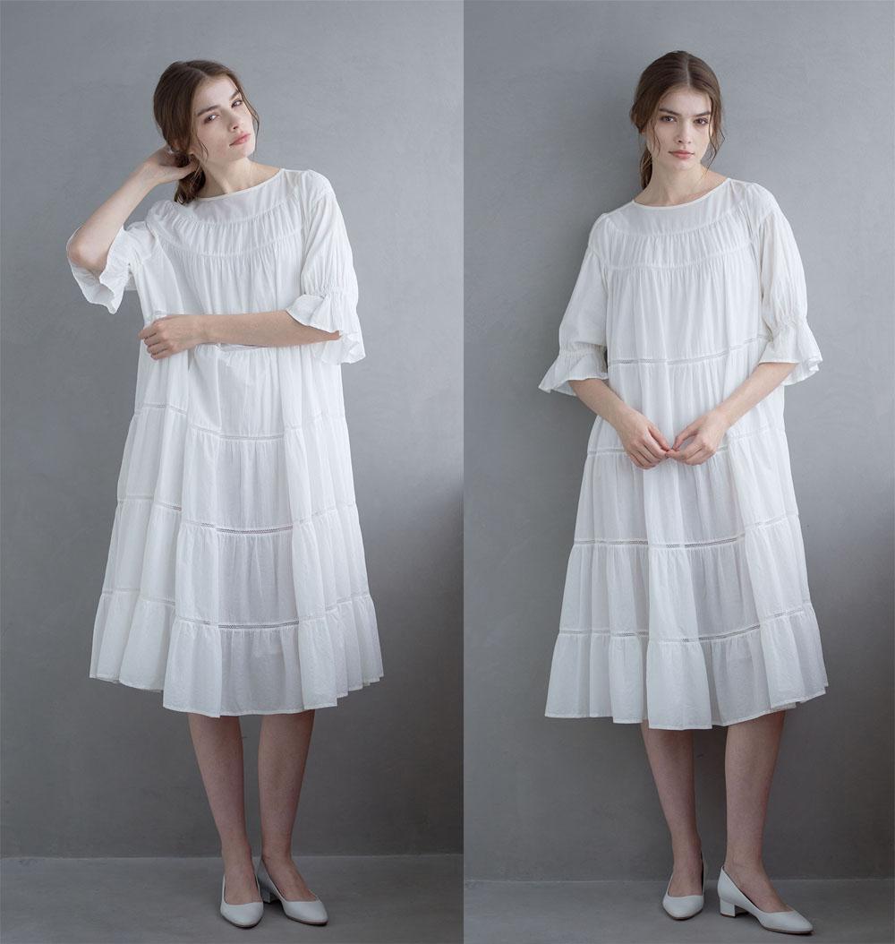 美品 マーレット 6,9万 PARADISティアードワンピース MERLETTE
