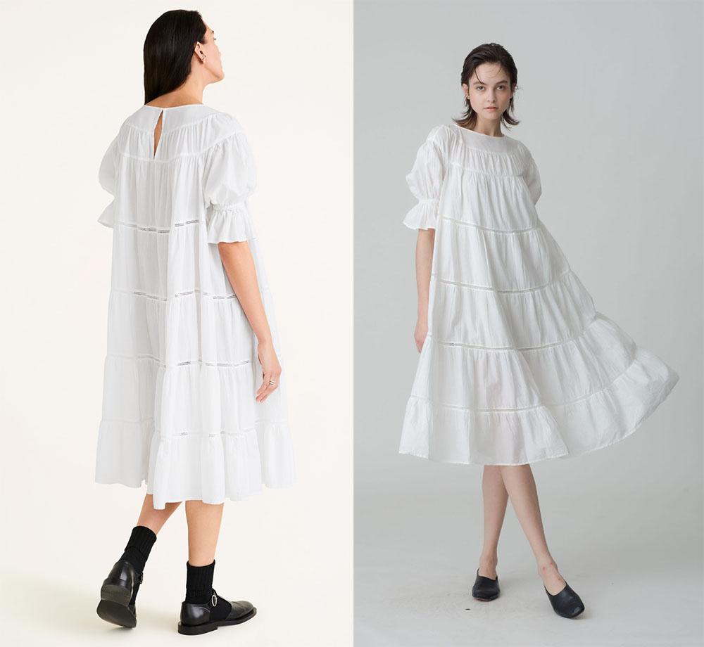 美品 マーレット 6,9万 PARADISティアードワンピース MERLETTE