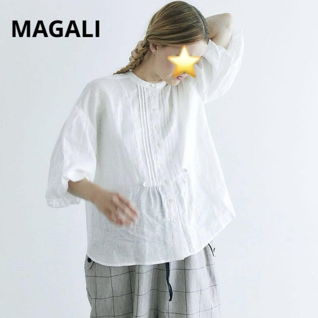 MAGALI マガリ フレンチリネンバロンブラウス
