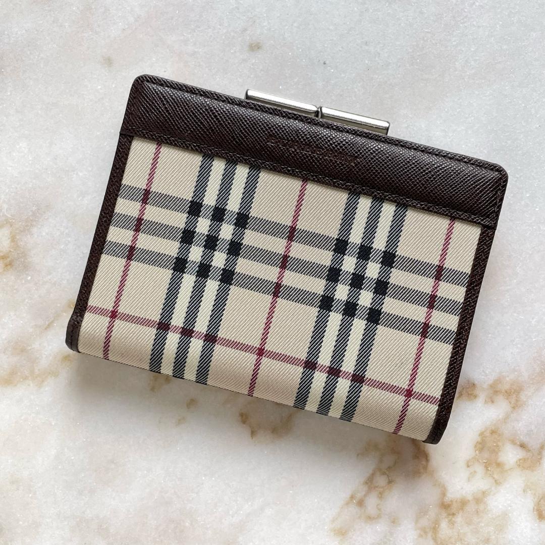 2528 BURBERRY バーバリー ノバチェック がまぐち折り財布