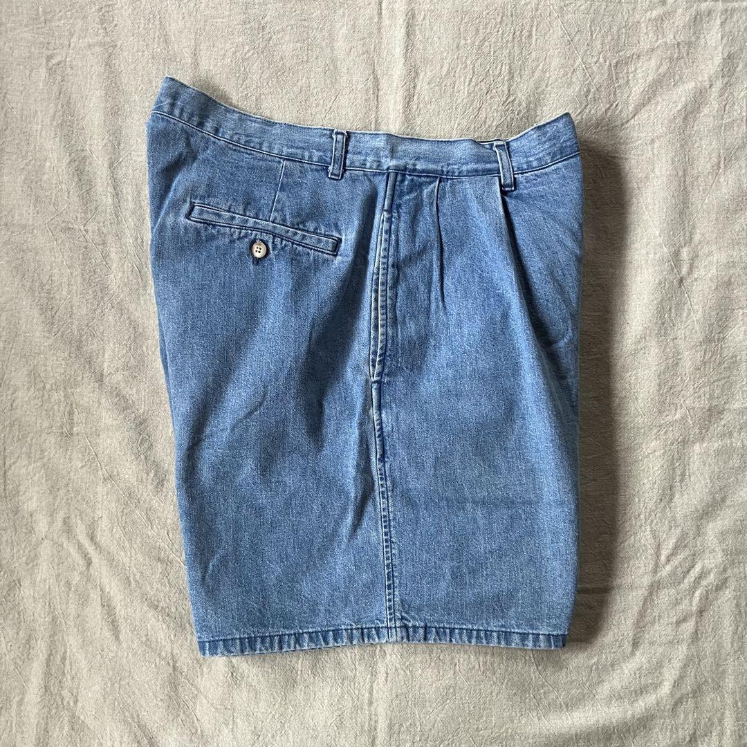 90s USA製 ポロラルフローレン ツータックデニムショートパンツ