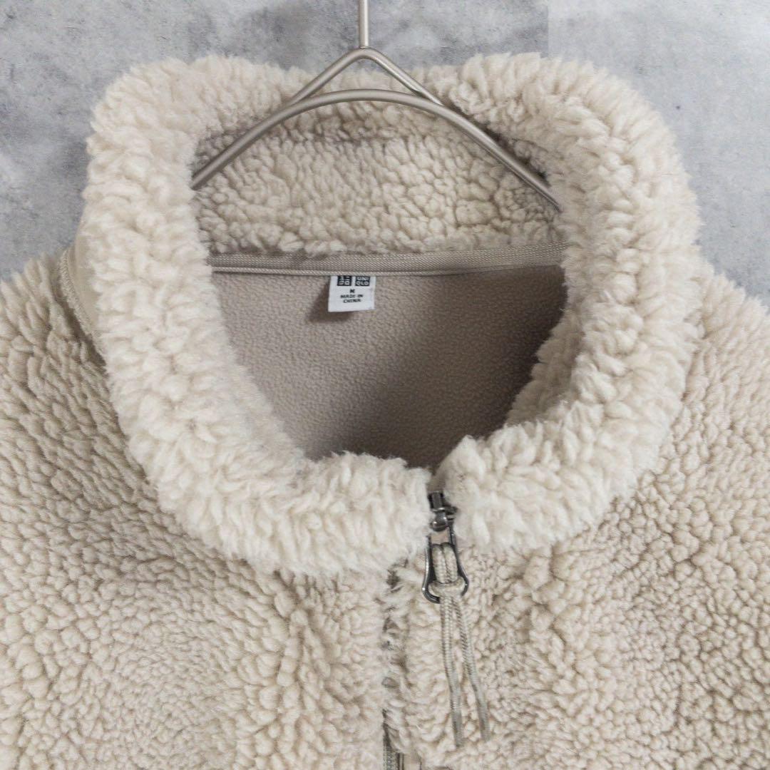 美品】UNIQLO ユニクロ ボア ジャケット ブルゾン ホワイト M