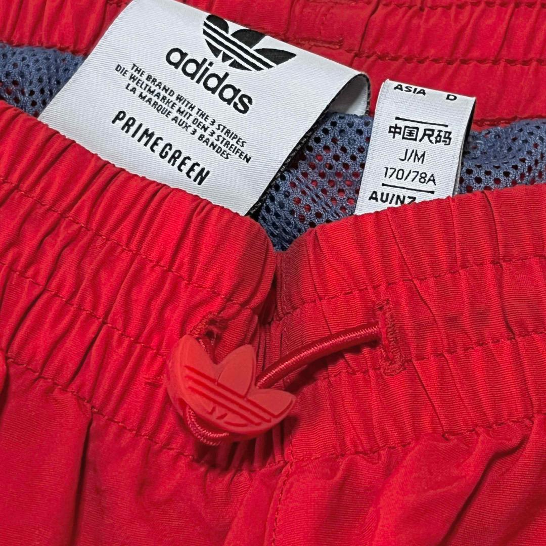 adidas/nylon track pants/RED×light blue