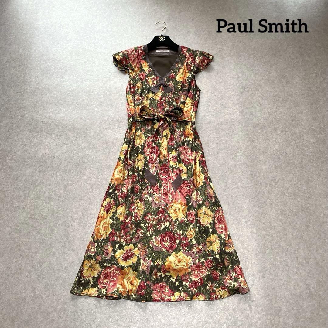 大人気】 【未使用級】Paul Smith花柄ワンピースリボン付