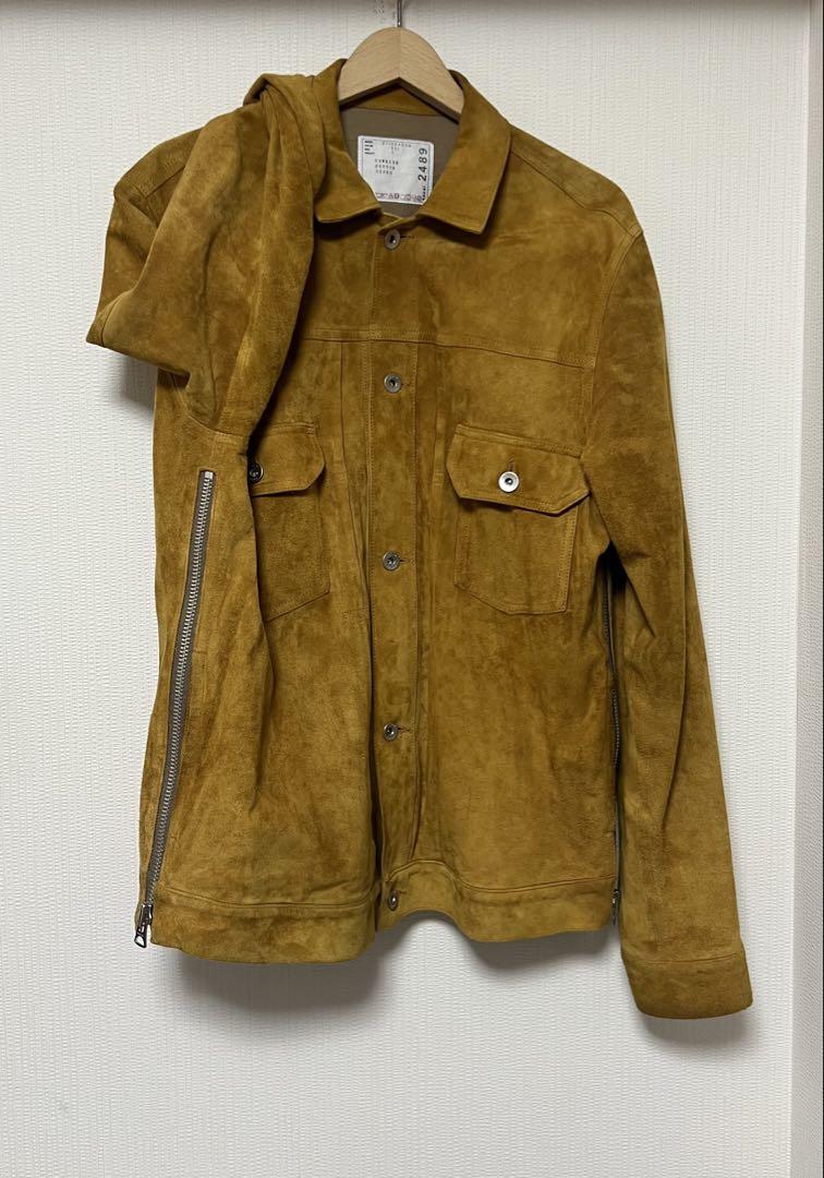 sacai サカイ21SS 21-02489M スエード サイドジップジャケット