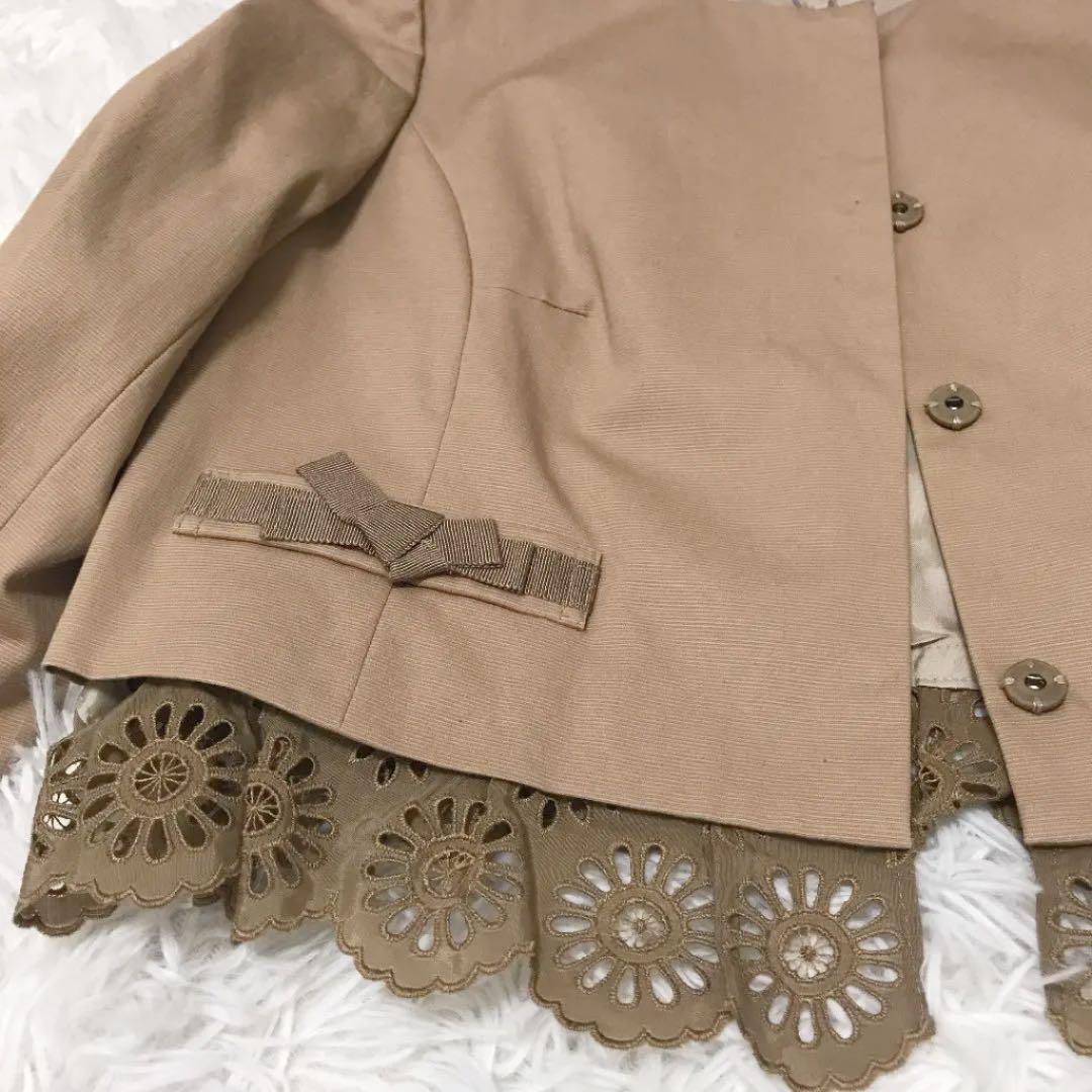 のみご 新品❣️❣️トッカ リボン 取り外し可能レース kuHdC-m97405980650 ノーカラージャケット ボレロ のある