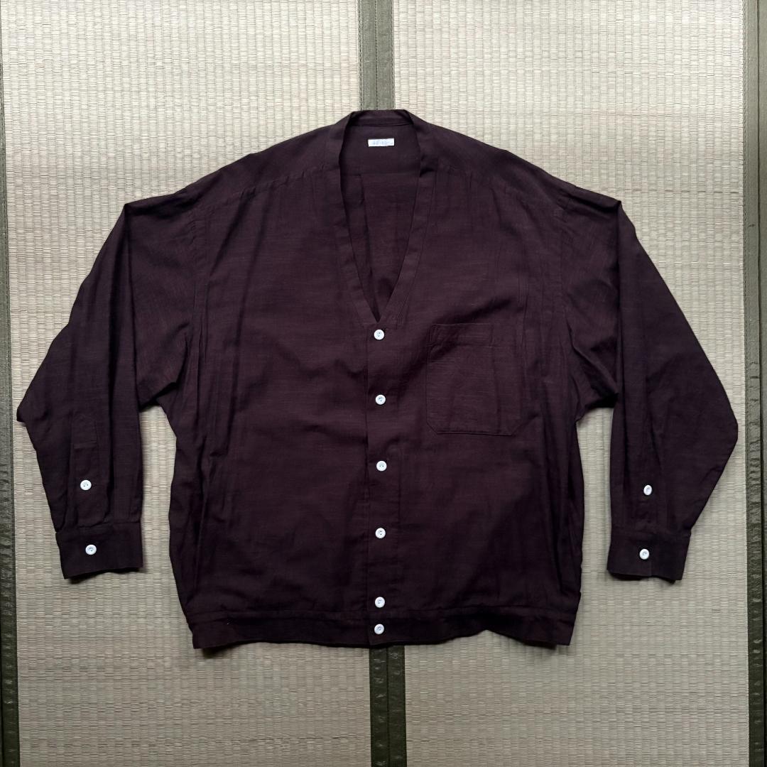 SOWBOW シャツカーディガン 筑後織 NAGOMI BROWN