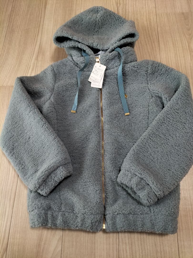 青ボアジャンパー140