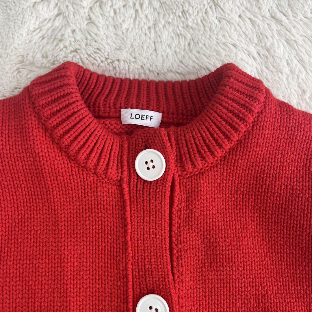 【美品】LOEF ロエフ　コットンナイロンリリヤンベスト　トマトレッド 美品】ロエフLOEFF コットンナイロンリリヤンベスト トマトレッド