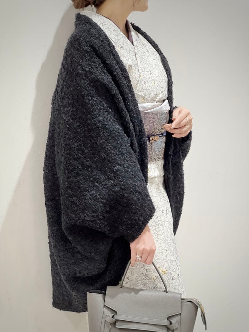 羽織 モモンガ マーガレット 黒 ブラック 着物 羽織 モモンガ マーガレット 黒 ブラック 着物