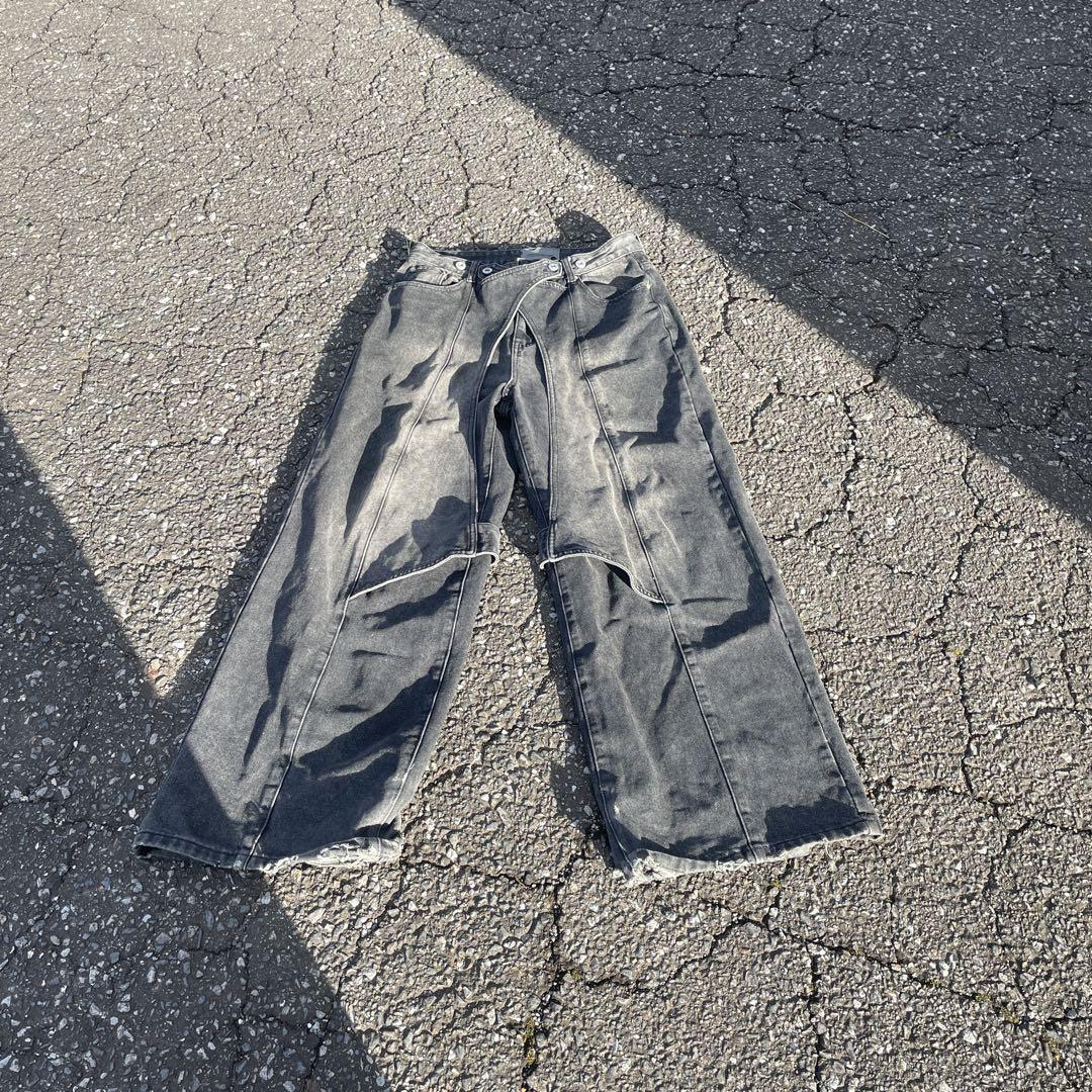 y2k ワイドフレアギミックパンツ