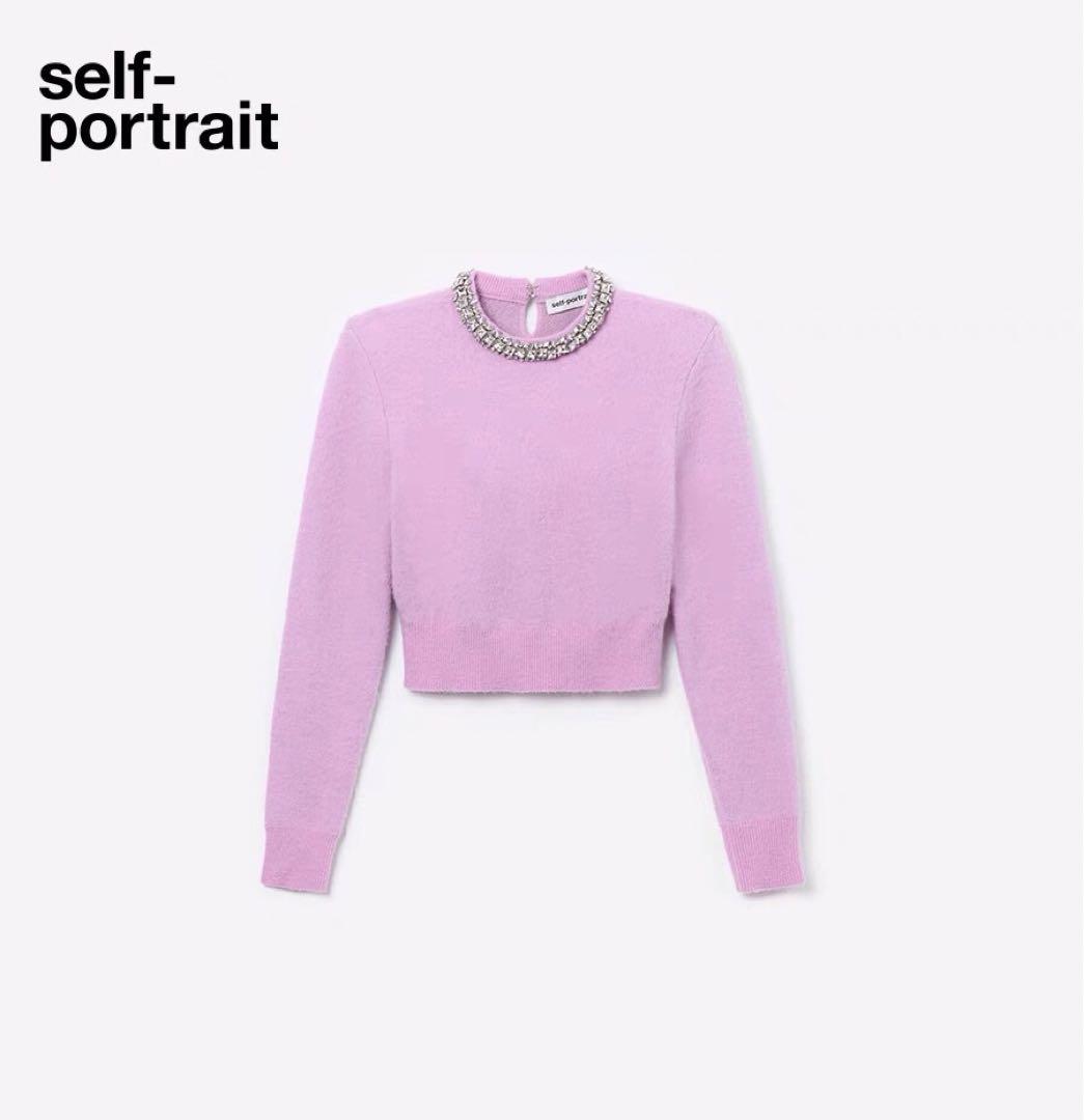 ❇️Selfportrait正規24新セルフポートレートレッドニット2点セット ❇️Selfportrait正規24新セルフポートレートレッドニット2点セット