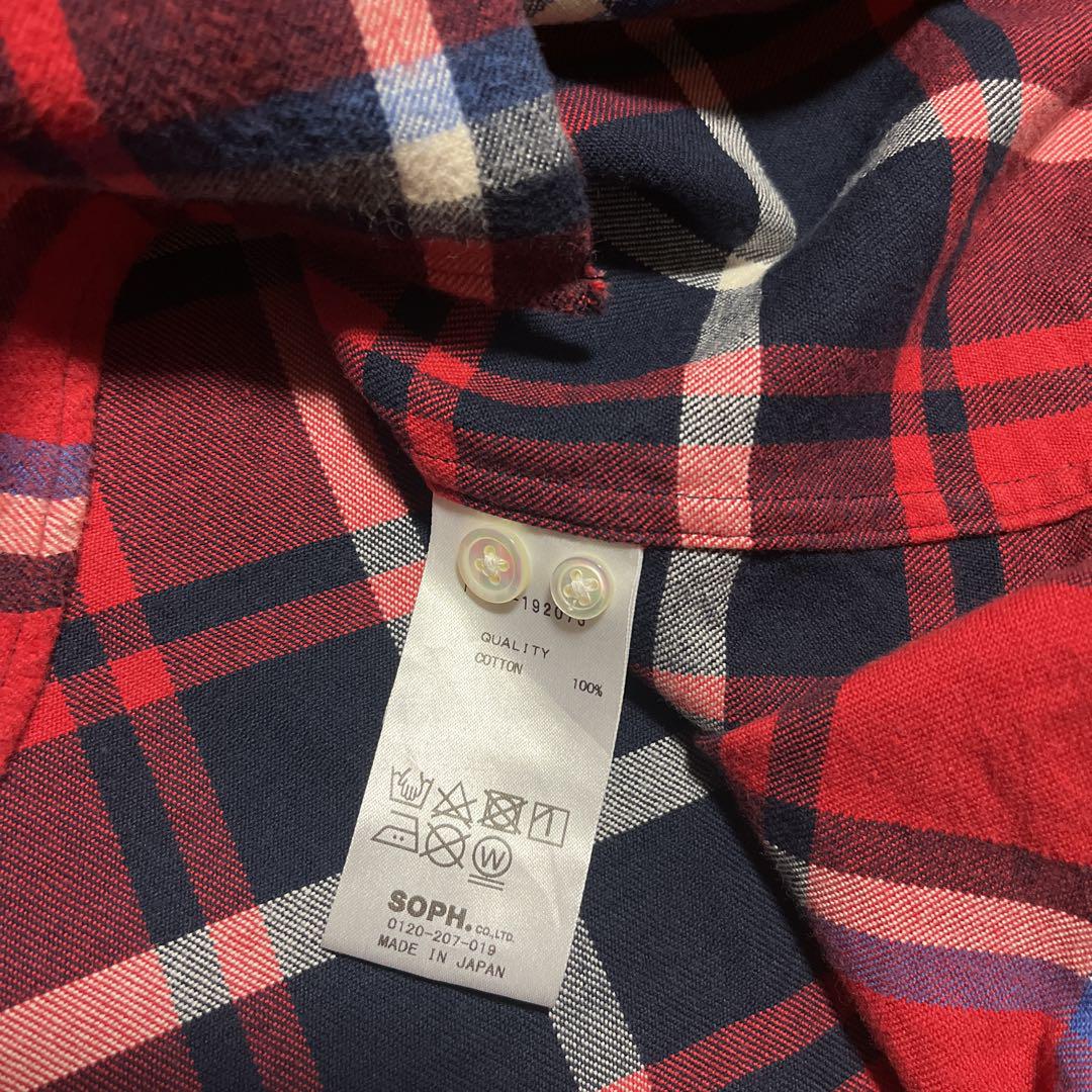 FCRB FLANNEL BIG LOGO BAGGY SHIRT 黄色×カーキ