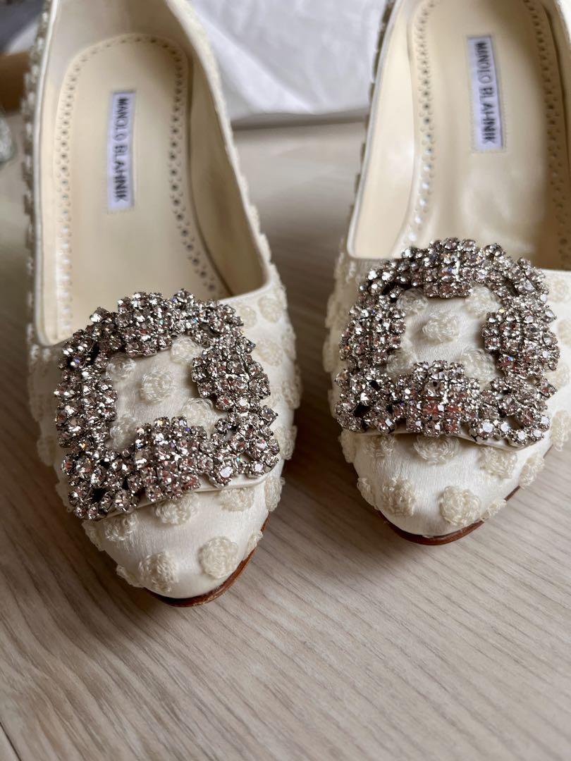 【MANOLO BLAHNIK】ハンギシ ホワイト 37