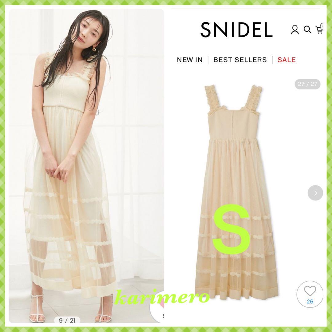 SNIDEL ティアードニットワンピース⭐️新作新品⭐️YEL Ｓサイズ