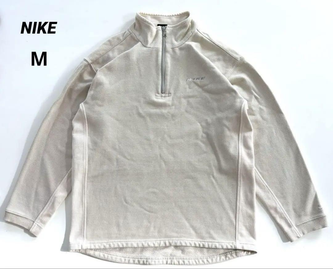 90s 00s NIKE ナイキ スウェット　ハーフジップ ワンポイント M