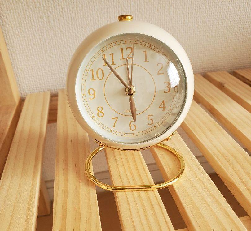 良好品】 置時計-まるころ時計【アイボリークリーム】 - www 激安オフライン販売 ⚫️プリザーブド壁時計⚫️ 置時計