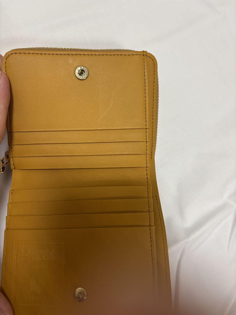 ドラえもん レザー 二つ折り財布 マスタード