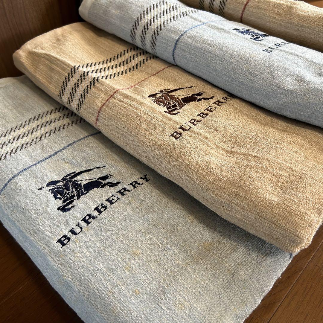 BURBERRY バーバリー タオルケット 綿100% 青系2枚セット