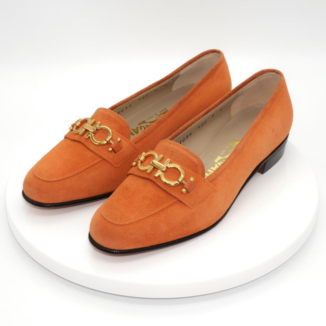 5C　SALVATORE FERRAGAMO　フェラガモ　ローファー　オレンジ