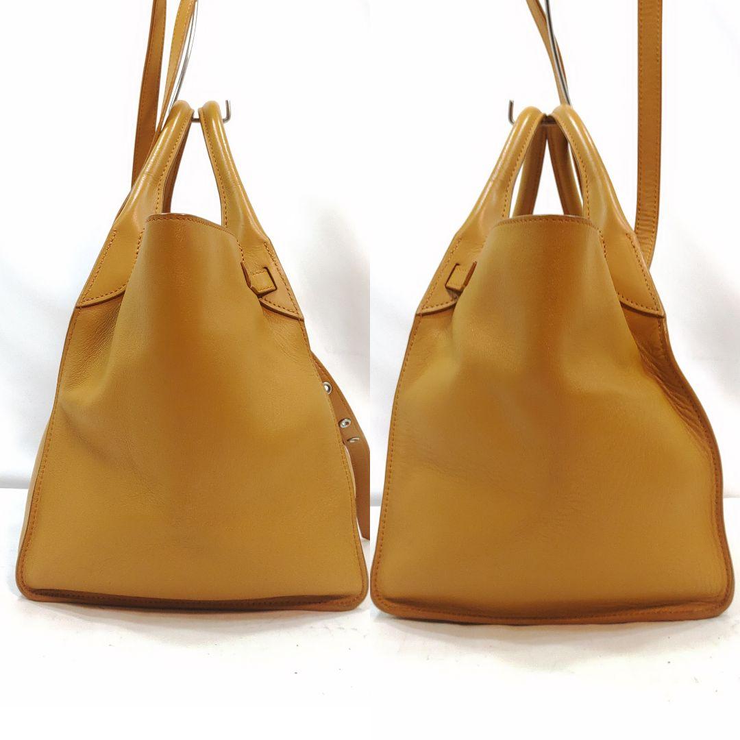 【美品】セリーヌ ビッグバッグ 2way ショルダー レザー ベルト イエロー