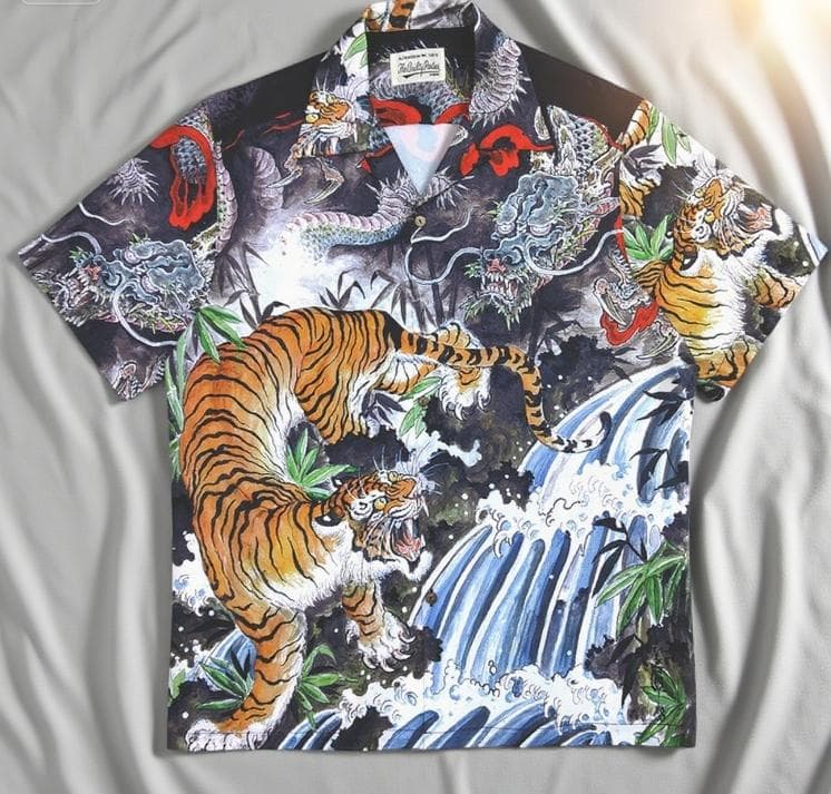 WACKO MARIA “TIGER & DRAGON STORM総柄シャツ M