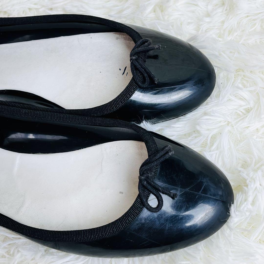 Repetto レペット バレエシューズ エナメル 26cm ブラック リボン