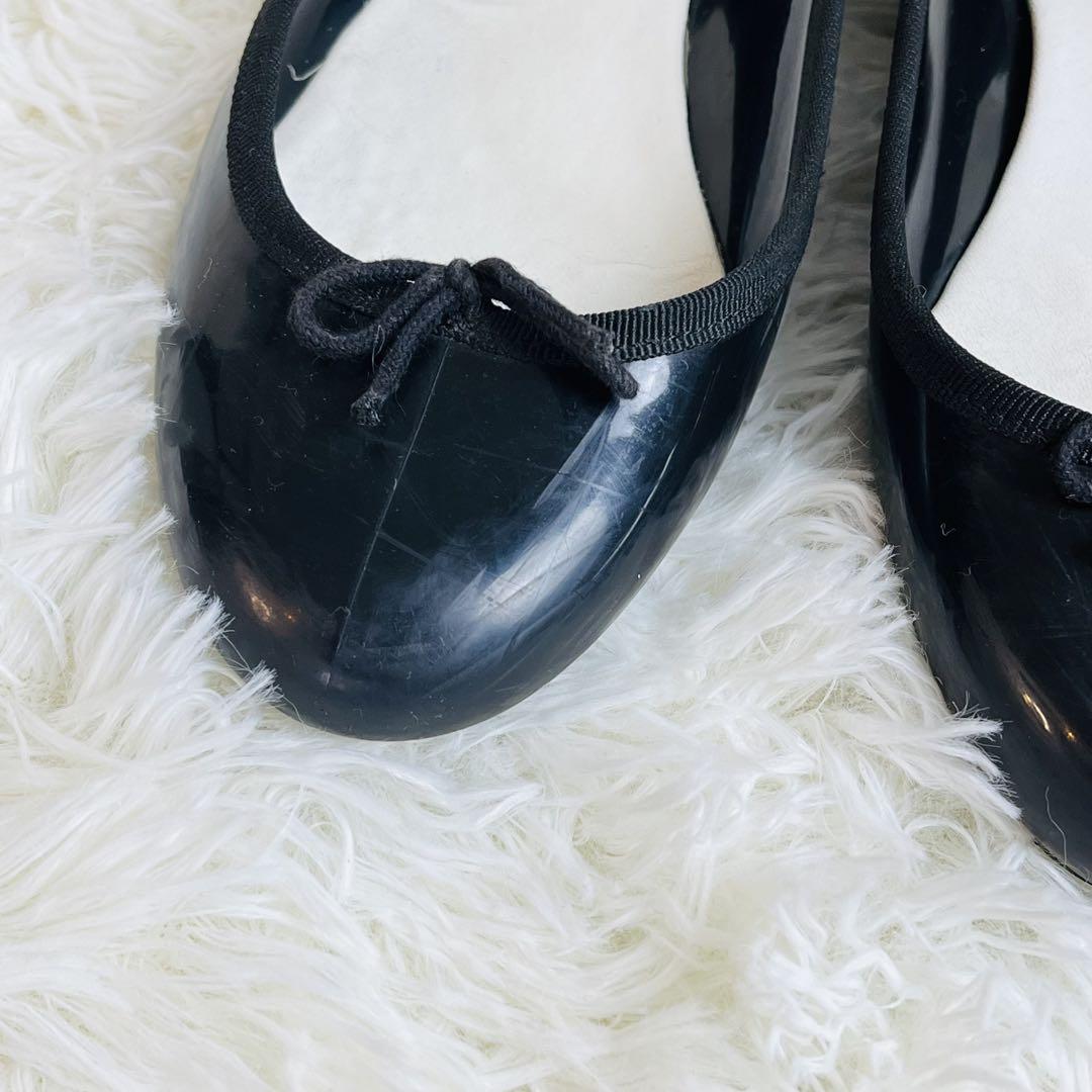 Repetto レペット バレエシューズ エナメル 26cm ブラック リボン
