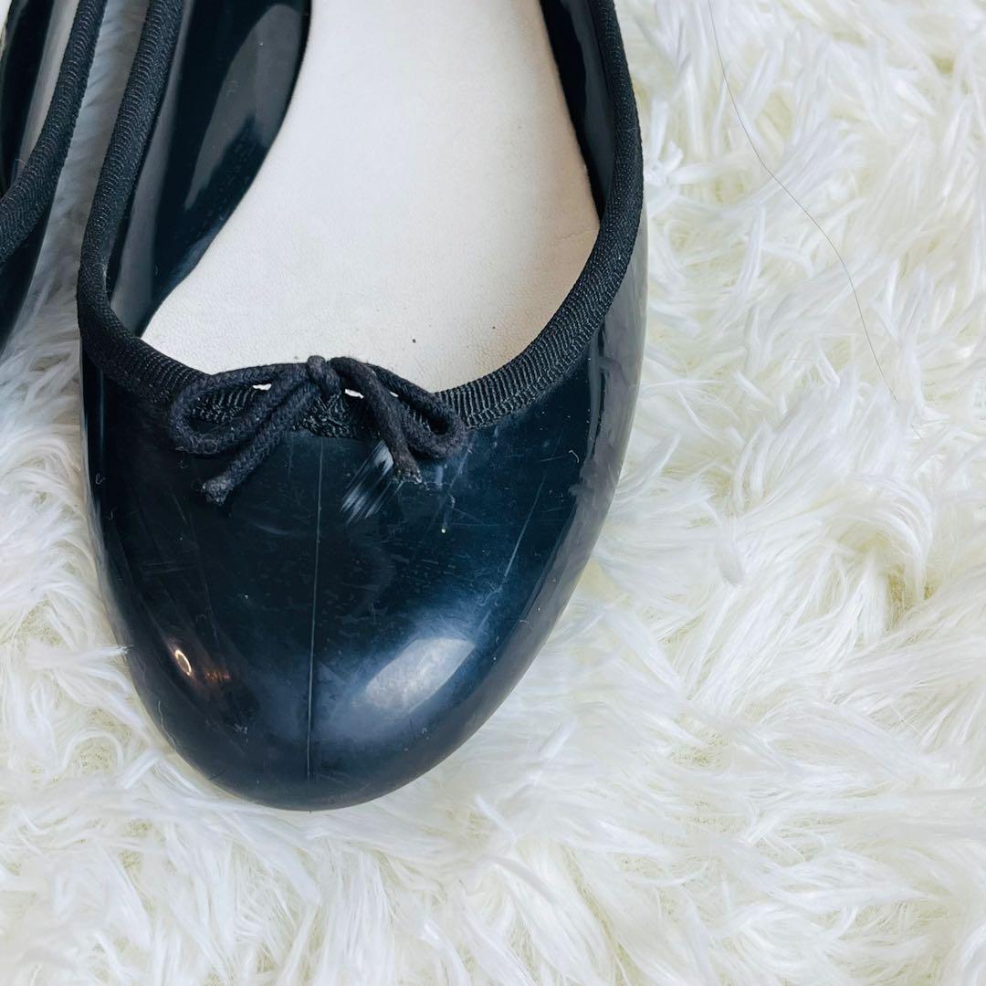 Repetto レペット バレエシューズ エナメル 26cm ブラック リボン