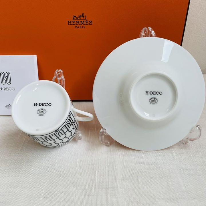 HERMES エルメス H DECO アッシュデコ コーヒカップ&ソーサーセット ファッションの カップ&ソーサー アッシュデコ 【未使用】HERMES 食器