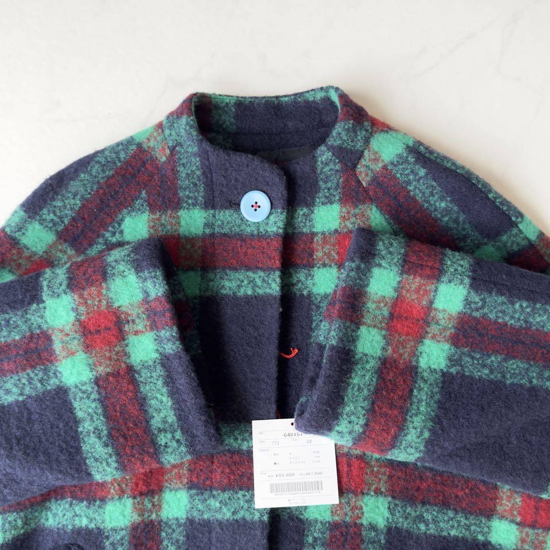 新品タグ付き✨23AW　定価9.7万　ラバースバースデー　リング糸チェックコート