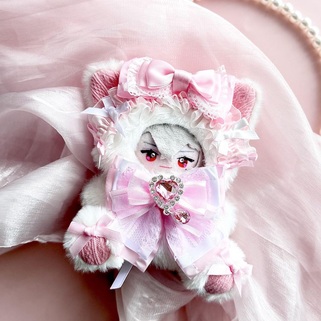 おすわりぬい服　ピンクニットねこちゃん 10㎝　にじぱぺっと　いつぬい