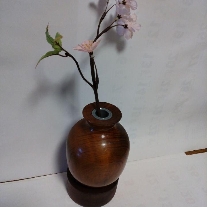 一輪挿し 屋久杉 台付き