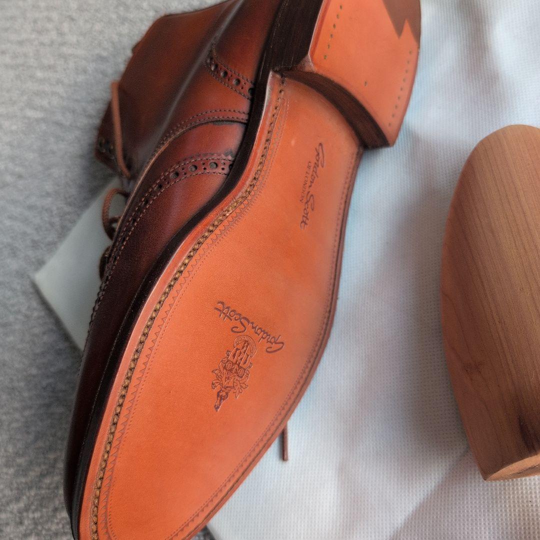 ブラウン ウィングチップ ハイカットブーツ