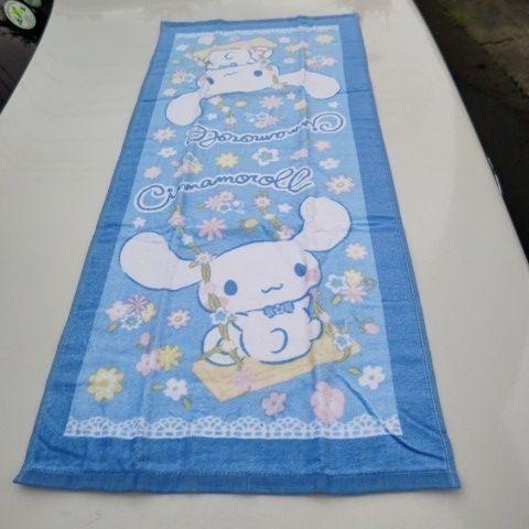 シナモロール フェイスタオル 薄ブルー系 周囲濃ブルー