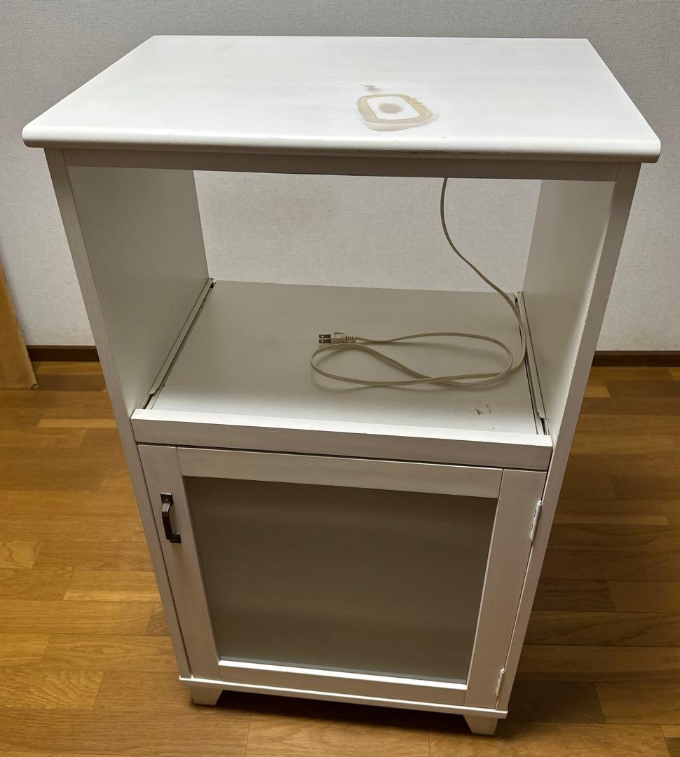 【MOMO NATURAL】LANDシリーズ　キッチン収納レンジ台　ホワイト