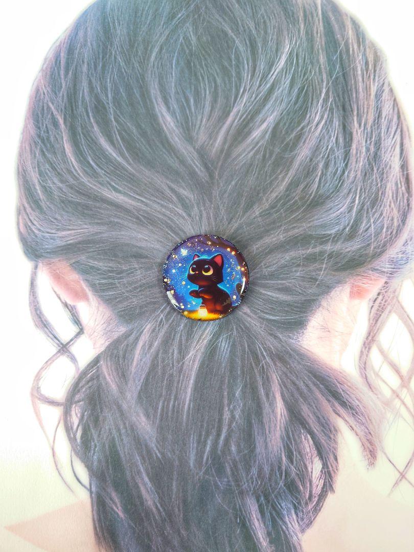 レジン　猫　うさぎ　ヘアゴム　ブローチ　ポニーフック　No.930 レジン 猫 ヘアゴム ブローチ ポニーフック No.577