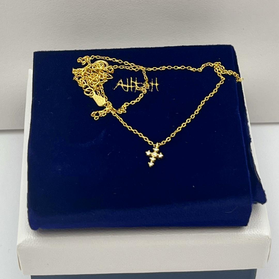 極美品✨AHKAH✨ K18ゴールド 十字架ネックレス