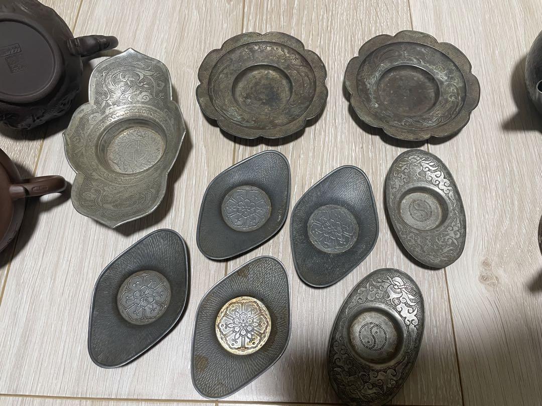 中国　急須　茶托　陶器　金属製　まとめて