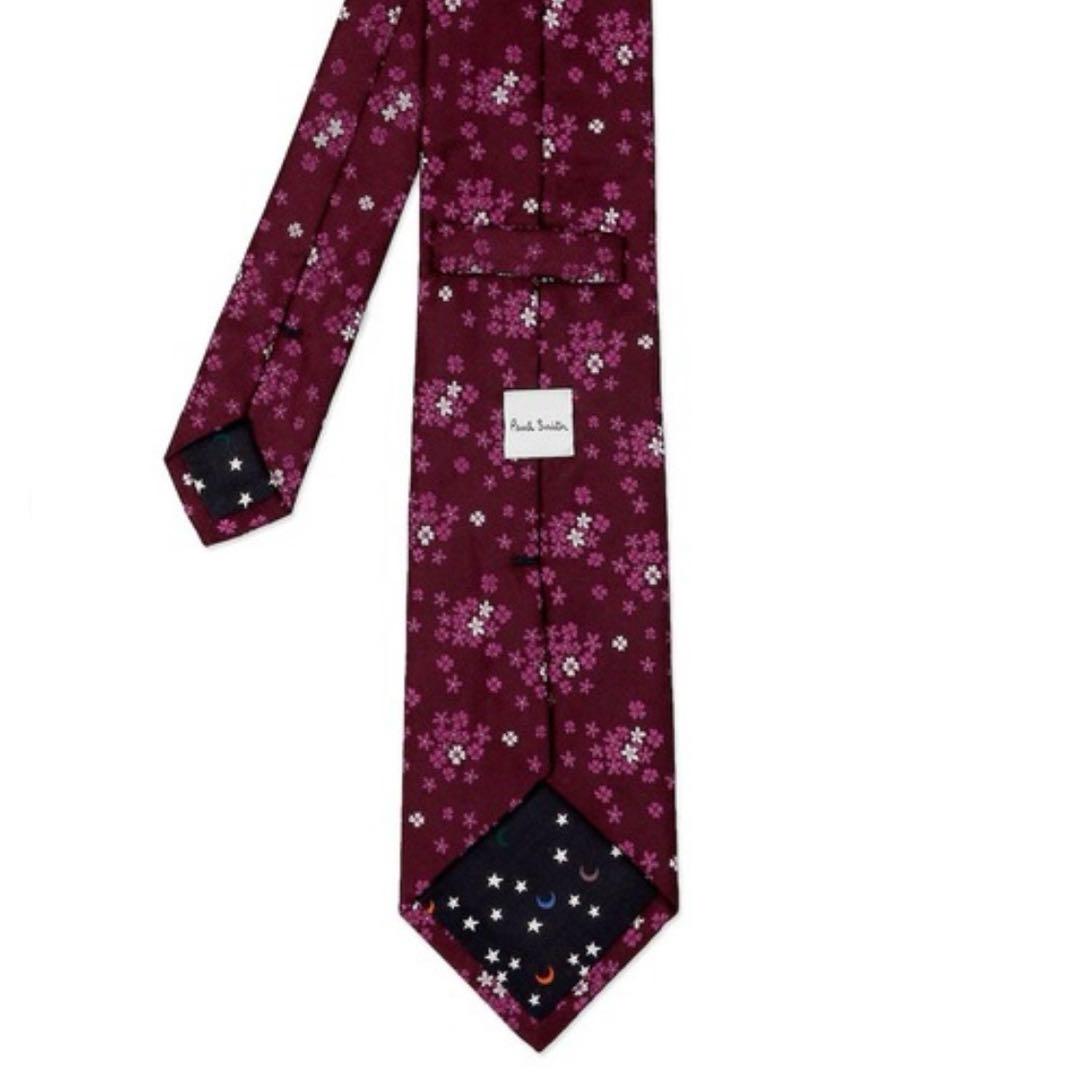Paul Smith ポールスミス　バーガンディ ネクタイ　シルク100 新品】Paul Smith ポールスミス ネクタイ シルク100% - 小物
