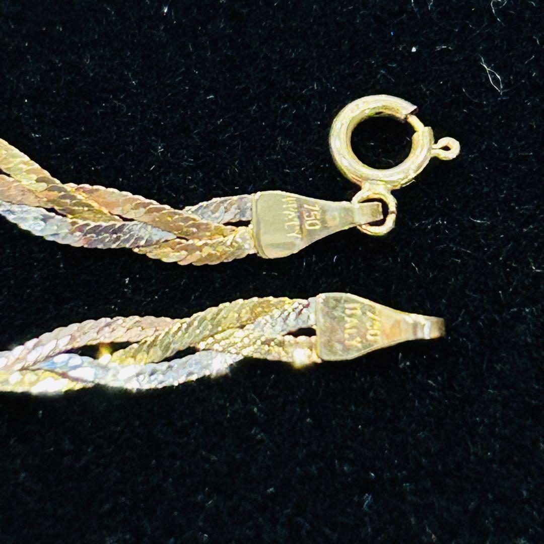 お気に入り 18金 K18 WG&YG&PG イタリア製 編み込み コンビネックレス アクセサリー