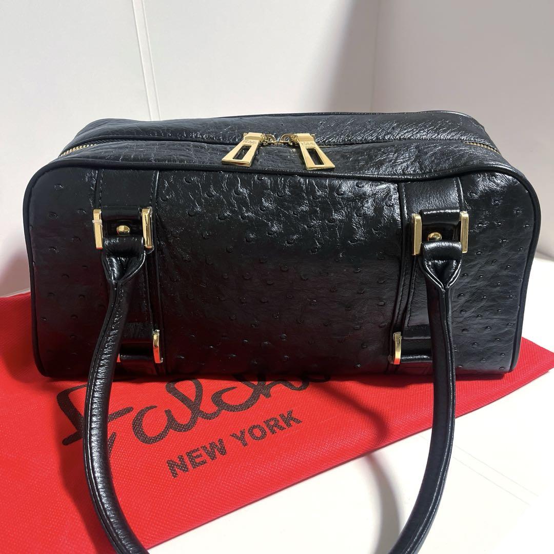 新品、ファルチ、オーストリッチバック ファルチニューヨーク〕 オーストリッチ バック黒 ミニボストン