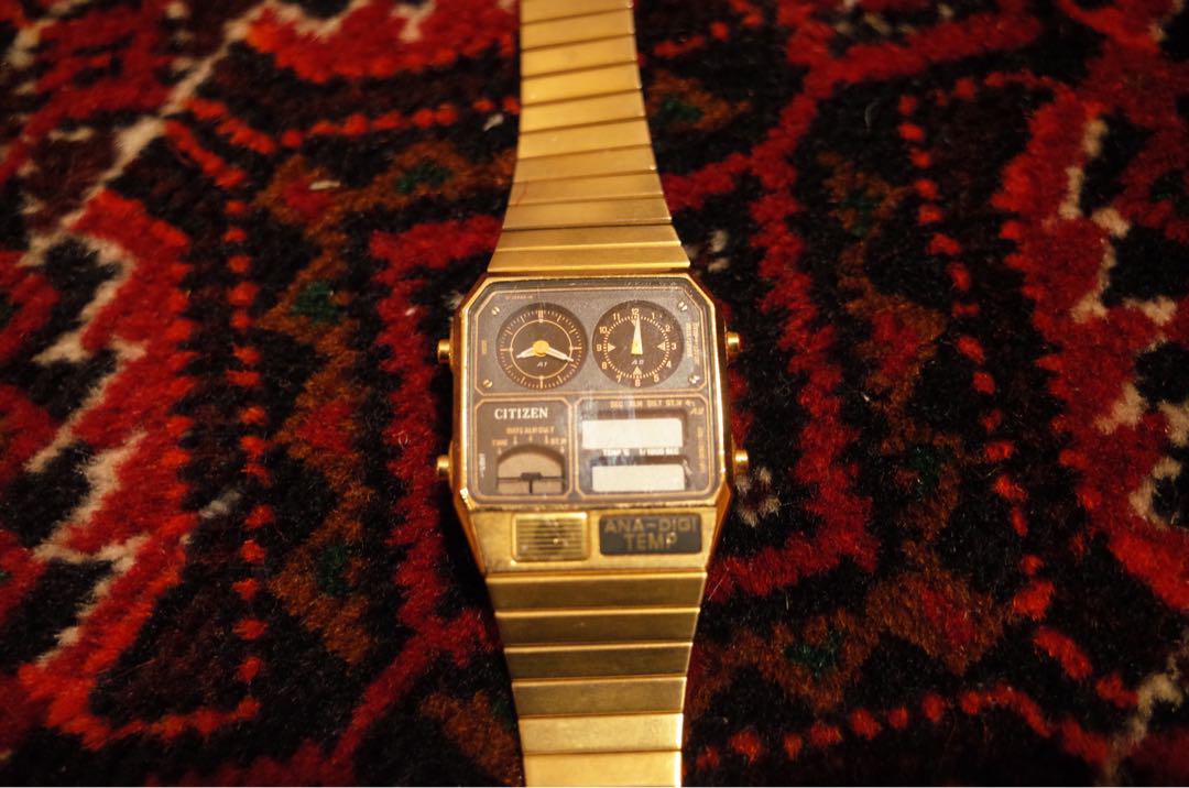 新しい季節 CITIZEN ANA-DIGI TEMP ゴールド腕時計 アナデジテンプ - 時計 時計