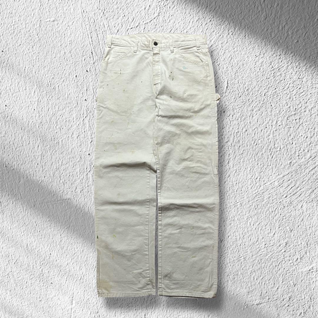 雰囲気最高　Dickies ホワイトペインターパンツ　ペンキ飛び 34×32