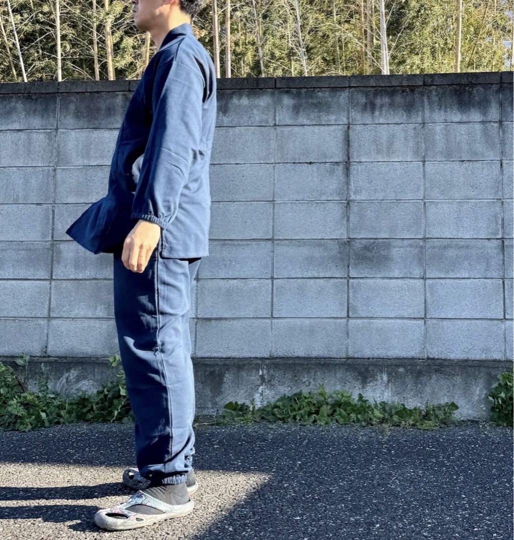 完売　ワークマン　リラックス作務衣　紺　 Lサイズ