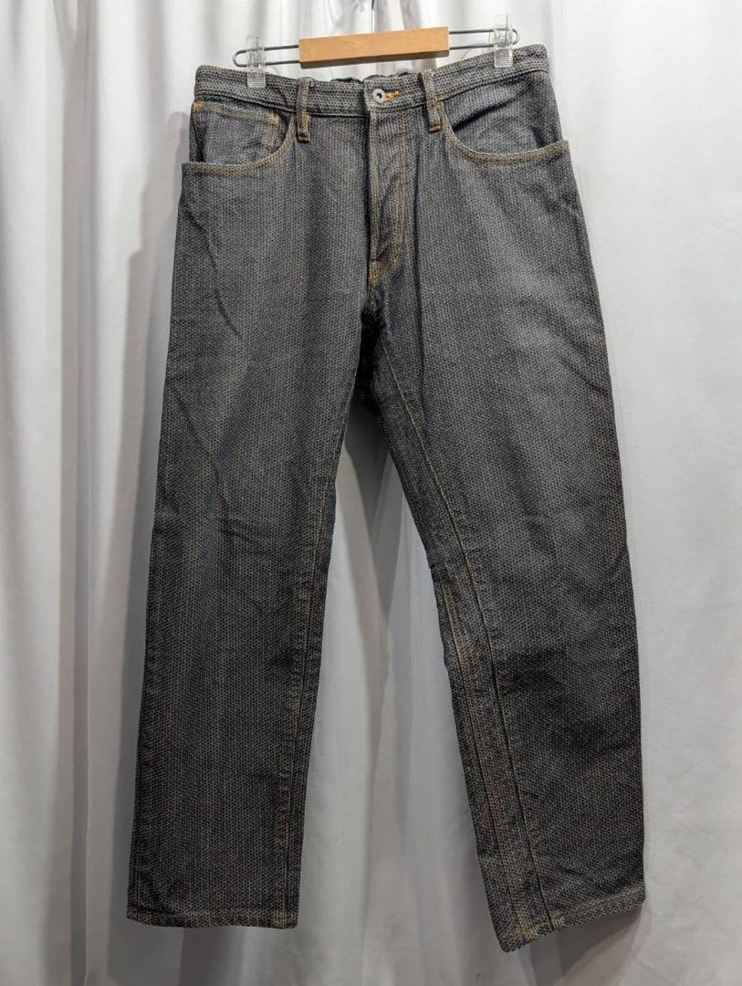 AOZORA アオゾラ 刺し子 ブラック デニムパンツ 4 M相当 ジーンズM・AOZORA