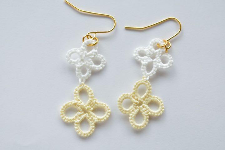 メルカリ ハンドメイド タティングレース 小花2連ピアス 990 中古や未使用のフリマ メルカリ ハンドメイド タティングレース 小花2連ピアス 990 中古や未使用のフリマ