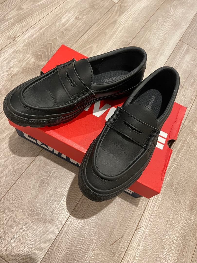 ★2025新作★CONVERSE ブラック ローファータイプスニーカー